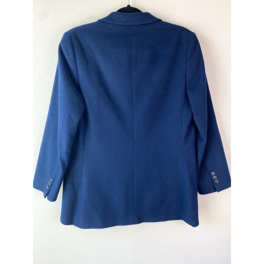 LL Bean Womens Blazer 10P Navy Wool Cashmere Vintage Jacket Petite‎ Old Money